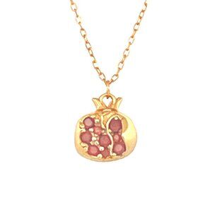 18K Gold Plated over 925 Sterling Silver Armenian Pomegranate Necklace